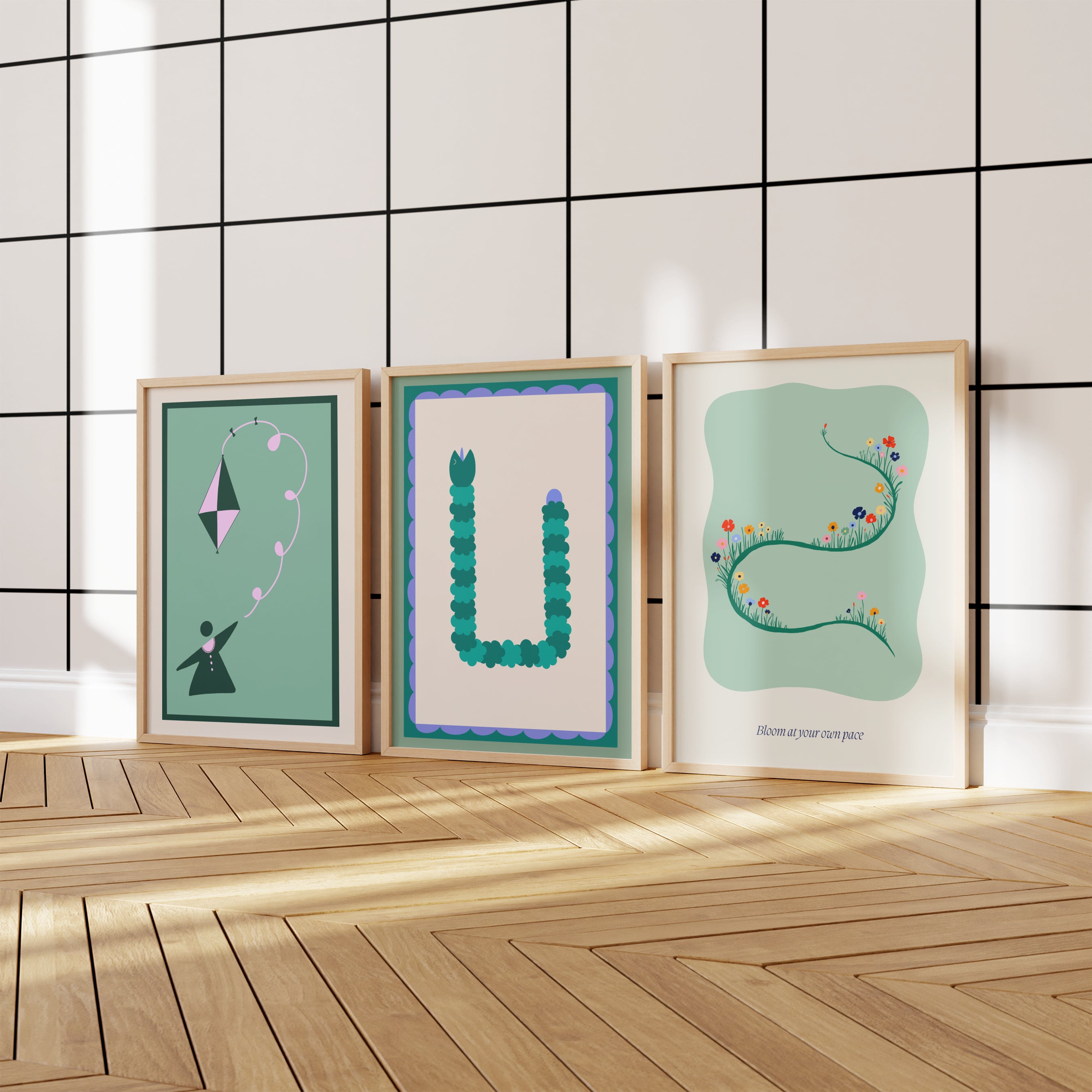 Green Palette Print Set of 3