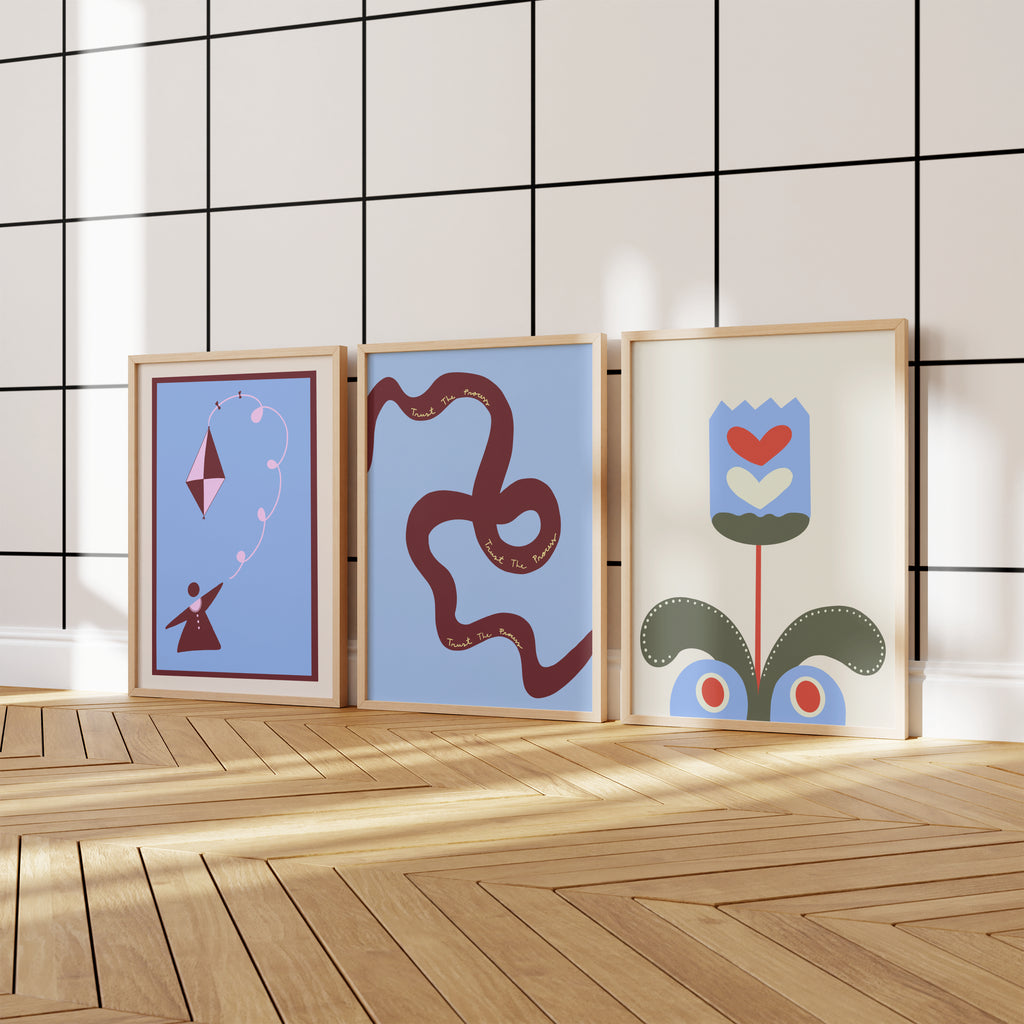 Blue Palette Print Set of 3