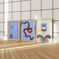 Blue Palette Print Set of 3