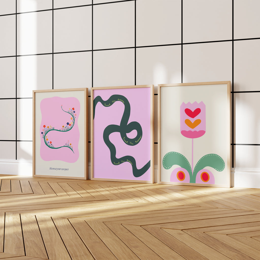 Pink Palette Print Set of 3